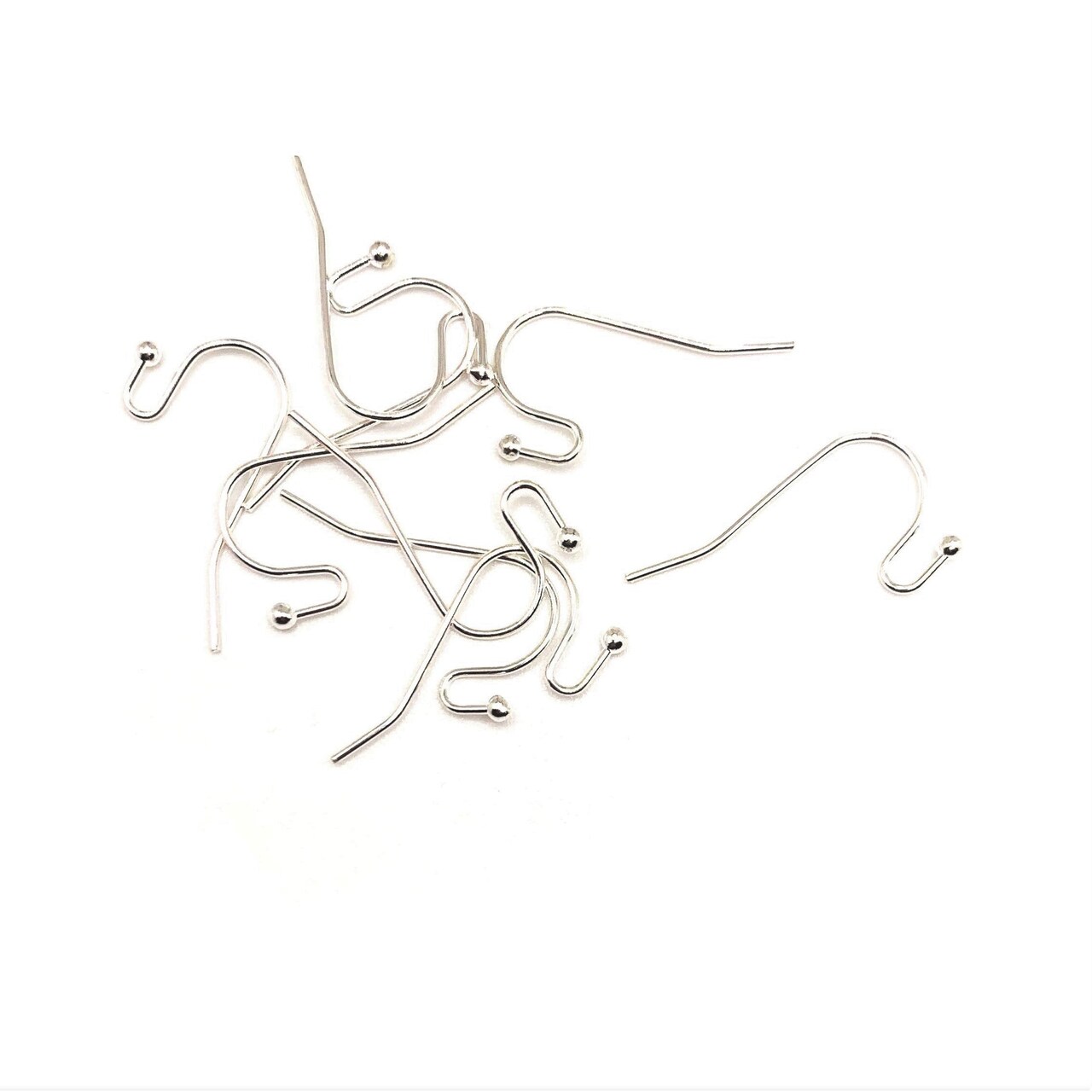 100 or 500 Pieces: Silver Plated Shepherd Fish Hook Earring Wires